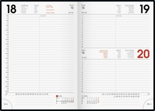 Produktbild: Brunnen Buchkalender A5 sw 1S/1T Miradur