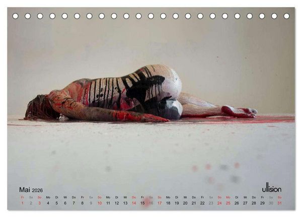 Produktbild: FARBSPIELE - Akt im Feuerwerk der Farben (Tischkalender 2026 DIN A5 quer), CALVENDO Monatskalender