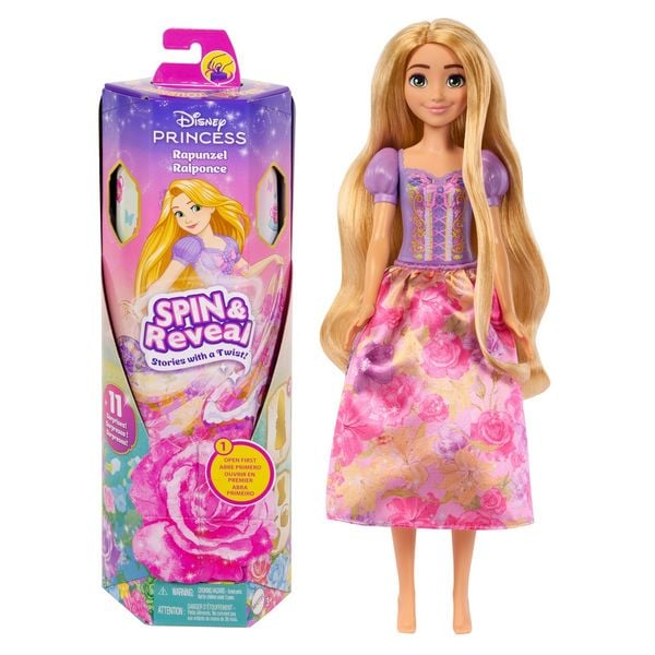 Produktbild: Disney Prinzessin Spin & Reveal Rapunzel-Modepuppe und Accessoires mit 11 Überraschungen