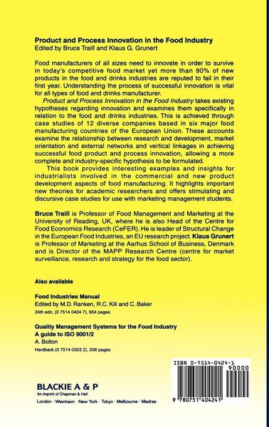 Produktbild: Products and Process Innovation in the Food Industry