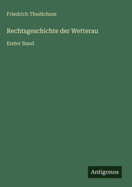 Produktbild: Rechtsgeschichte der Wetterau