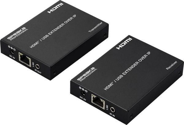 Produktbild: SpeaKa Professional SP-HDE-350 HDMI&reg; &uuml;ber Netzwerkkabel RJ45 KVM-Funktion (Tastatur, Bildschirm, Maus) 150 m