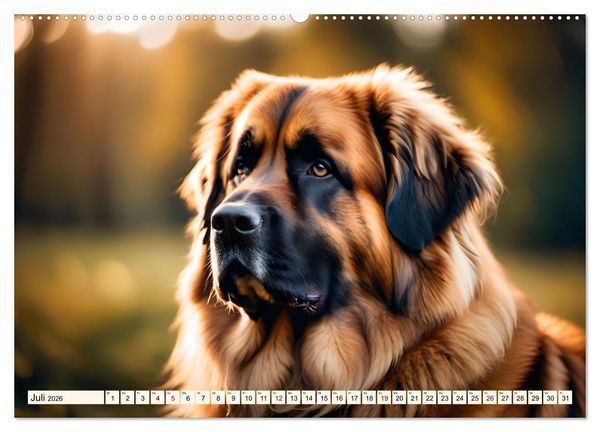 Produktbild: Leonberger - der zahme L&ouml;we (hochwertiger Premium Wandkalender 2026 DIN A2 quer), Kunstdruck in Hochglanz