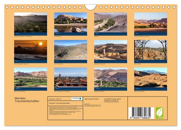 Produktbild: Marokko Traumlandschaften (Wandkalender 2026 DIN A4 quer), CALVENDO Monatskalender