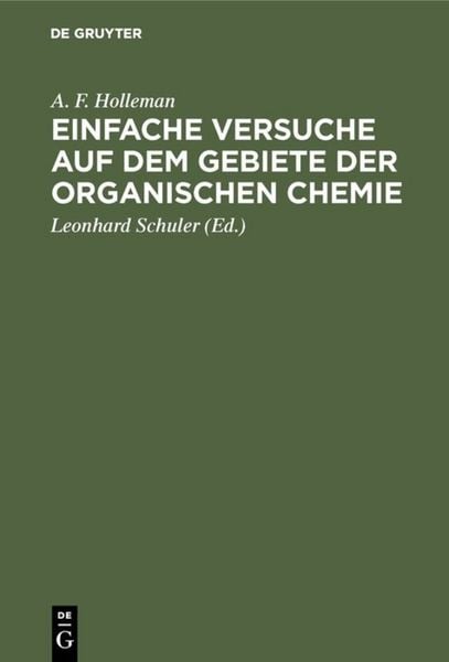 Produktbild: Einfache Versuche auf dem Gebiete der organischen Chemie