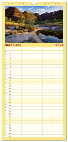 Produktbild: Familienplaner 2027 - Roadtrip durchs Outback &ndash; Australiens wilde Seele mit 5 Spalten (Wandkalender, 21 x 45 cm) CALVENDO