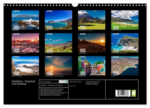 Produktbild: S&uuml;dafrika &ndash; Kapstadt und Westkap (Wandkalender 2026 DIN A3 quer), CALVENDO Monatskalender