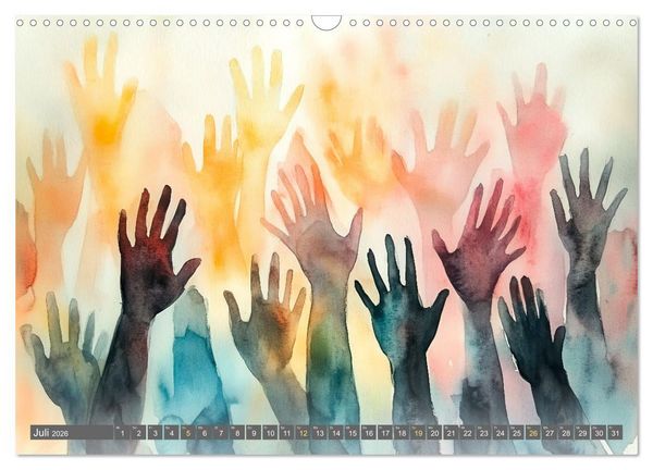 Produktbild: Menschenrechte - W&uuml;rde und Freiheit (Wandkalender 2026 DIN A3 quer), CALVENDO Monatskalender