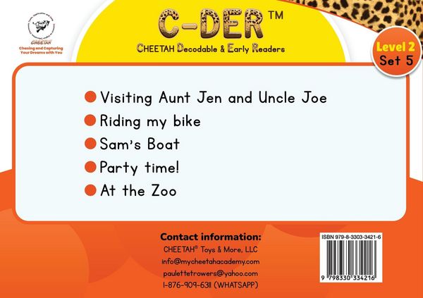 Produktbild: C-DER (Cheetah Decodable & Early Readers) Set 5, Book 38, Visiting Aunt Jen and Uncle Joe