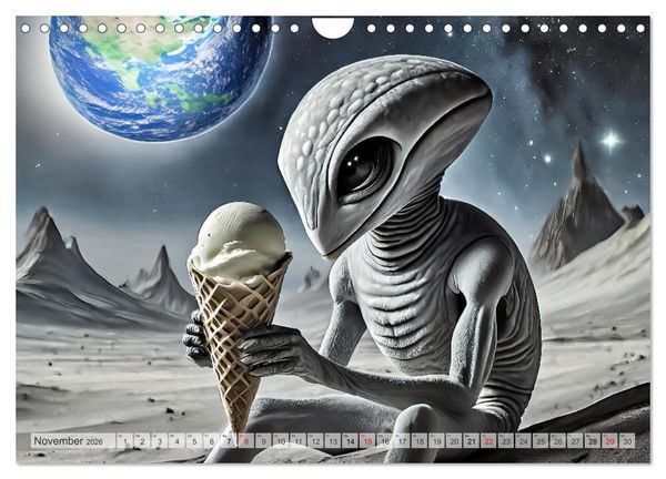 Produktbild: Aliens auf Tour (Wandkalender 2026 DIN A4 quer), CALVENDO Monatskalender