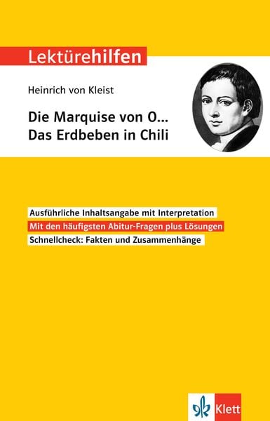 Produktbild: Klett Lekt&uuml;rehilfen Heinrich von Kleist, Die Marquise von O&hellip; Das Erdbeben in Chili