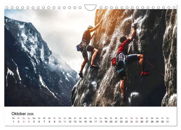 Produktbild: Klettern - die H&ouml;henangst &uuml;berwinden (Wandkalender 2026 DIN A4 quer), CALVENDO Monatskalender
