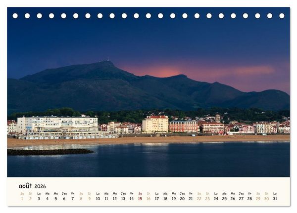 Produktbild: Entre monts et vagues - Une ann&eacute;e au Pays Basque (Calendrier de bureau 2026 DIN A5 vertical), CALVENDO calendrier mensuel