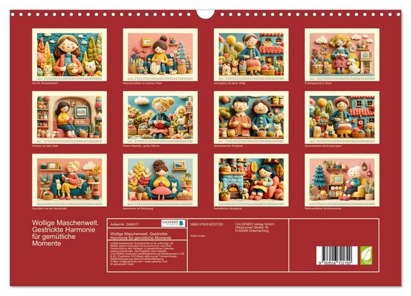Produktbild: Wollige Maschenwelt. Gestrickte Harmonie f&uuml;r gem&uuml;tliche Momente (Wandkalender 2026 DIN A3 quer), CALVENDO Monatskalender
