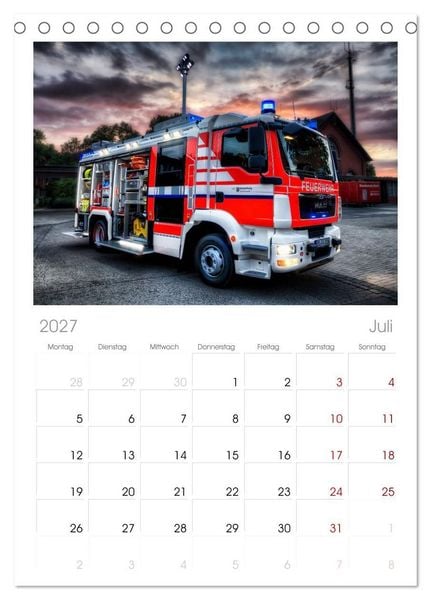 Produktbild: Tischplaner 2027 - Feuerwehr und Rettungsdienst (A5 Tischkalender zum Aufstellen) CALVENDO