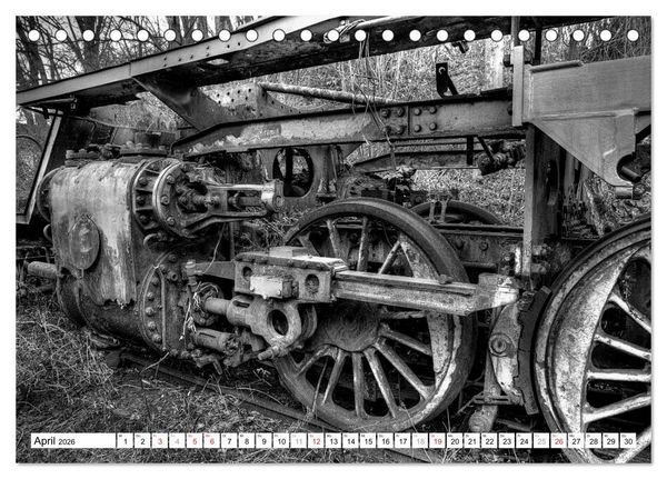 Produktbild: Unter Dampf - Eisenbahnromantik in schwarz-wei&szlig; (Tischkalender 2026 DIN A5 quer), CALVENDO Monatskalender