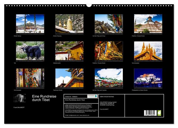 Produktbild: Eine Rundreise durch Tibet (Wandkalender 2026 DIN A2 quer), CALVENDO Monatskalender