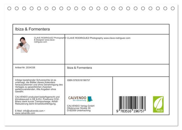 Produktbild: Ibiza & Formentera (Tischkalender 2026 DIN A5 quer), CALVENDO Monatskalender