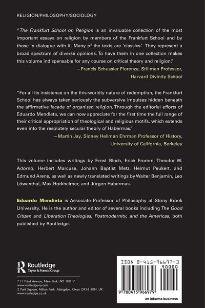 Produktbild: The Frankfurt School on Religion