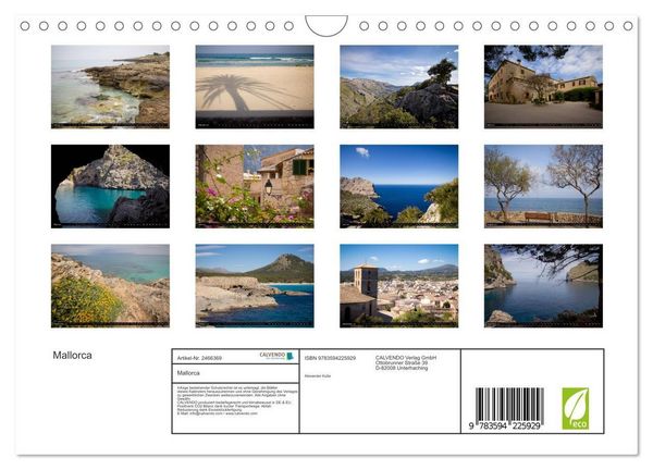 Produktbild: Mallorca (Wandkalender 2027 DIN A4 quer), CALVENDO Monatskalender