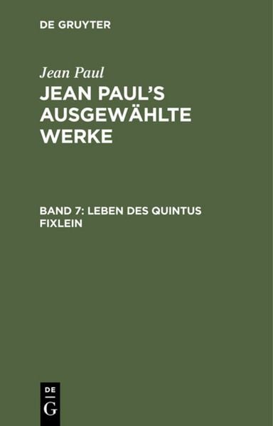Produktbild: Leben des Quintus Fixlein