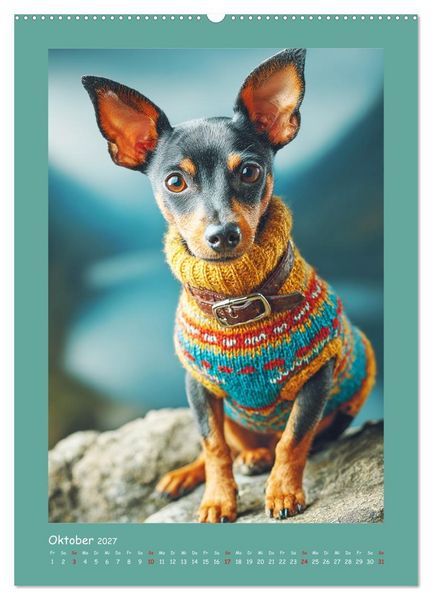 Produktbild: Mini-Pinscher. Kleine Hunde in sch&ouml;nen Momenten (hochwertiger Premium Wandkalender 2027 DIN A2 hoch), Kunstdruck in Hochglanz