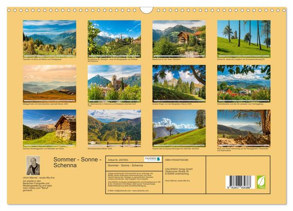 Produktbild: Sommer - Sonne - Schenna (Wandkalender 2026 DIN A3 quer), CALVENDO Monatskalender