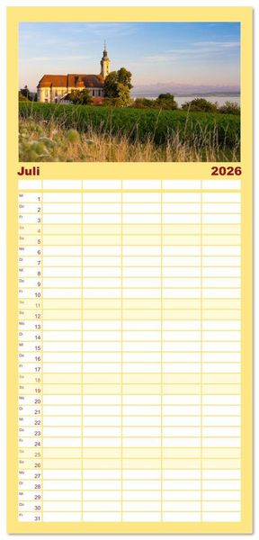 Produktbild: Familienplaner 2026 - Momente am Bodensee mit 5 Spalten (Wandkalender, 21 x 45 cm) CALVENDO