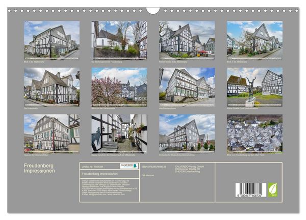 Produktbild: Freudenberg Impressionen (Wandkalender 2026 DIN A3 quer), CALVENDO Monatskalender