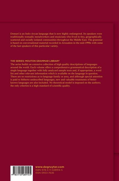 Produktbild: A Grammar of Domari