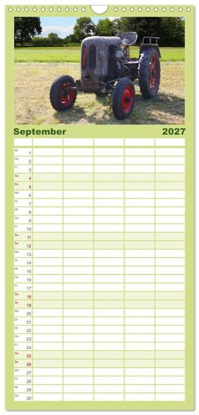 Produktbild: Familienplaner 2027 - Rostige alte Traktoren mit 5 Spalten (Wandkalender, 21 x 45 cm) CALVENDO