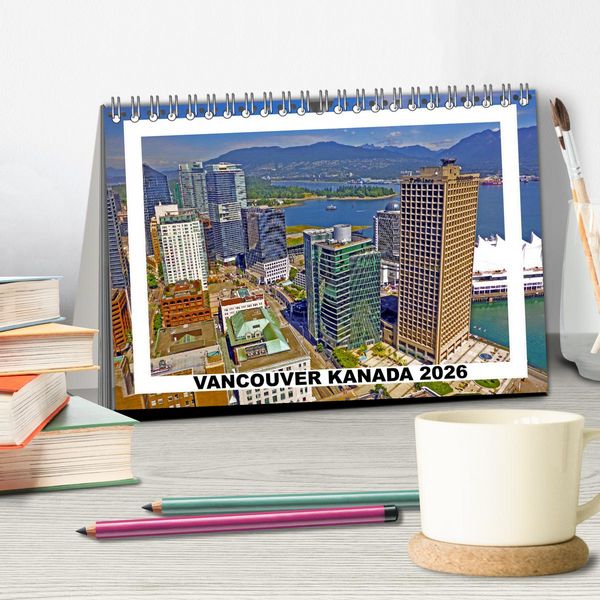Produktbild: Vancouver Kanada 2026 (Tischkalender 2026 DIN A5 quer), CALVENDO Monatskalender