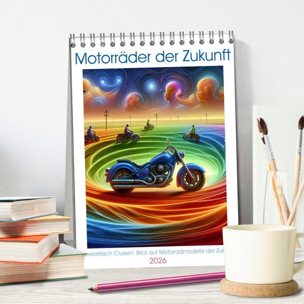 Produktbild: Motorr&auml;der der Zukunft (Tischkalender 2026 DIN A5 hoch), CALVENDO Monatskalender