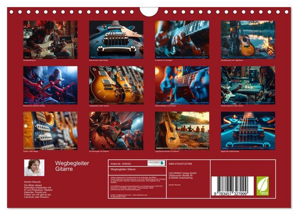 Produktbild: Wegbegleiter Gitarre (Wandkalender 2026 DIN A4 quer), CALVENDO Monatskalender