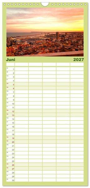 Produktbild: Familienplaner 2027 - Alicante - Benidorm - Calp mit 5 Spalten (Wandkalender, 21 x 45 cm) CALVENDO