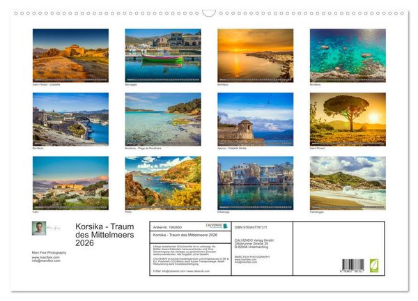 Produktbild: Korsika - Traum des Mittelmeers 2026 (Wandkalender 2026 DIN A2 quer), CALVENDO Monatskalender