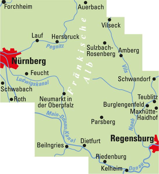 Produktbild: BVA ADFC Regionalkarte N&uuml;rnberger Land/ Oberpfalz 1:75.000