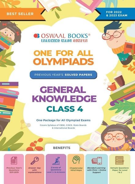 Produktbild: Oswaal One For All Olympiad Previous Years' Solved Papers, Class-4 General Knowledge Book (For 2022-23 Exam)