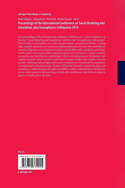 Produktbild: Proceedings of the International Conference on Social Modeling and Simulation, plus Econophysics Colloquium 2014