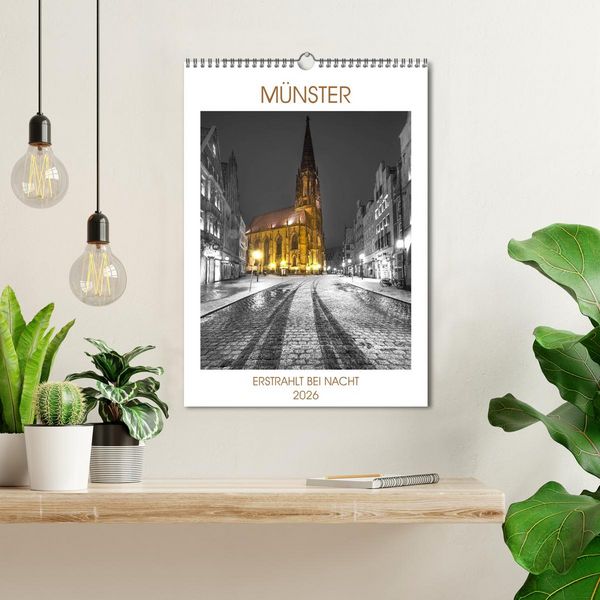 Produktbild: M&uuml;nster - erstrahlt bei Nacht (Wandkalender 2026 DIN A3 hoch), CALVENDO Monatskalender