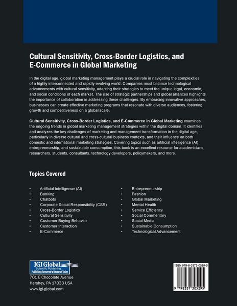 Produktbild: Cultural Sensitivity, Cross-Border Logistics, and E-Commerce in Global Marketing