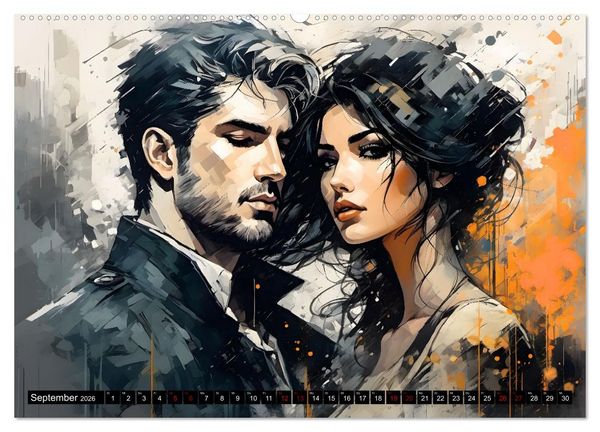 Produktbild: Nostalgische Romanzen - Liebe, Lust und Leidenschaft (Wandkalender 2026 DIN A2 quer), CALVENDO Monatskalender