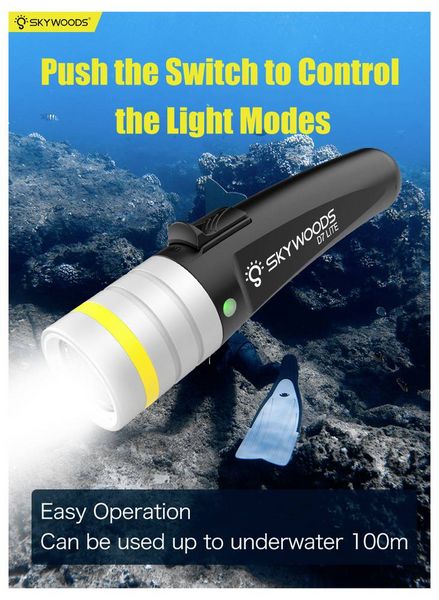 Produktbild: Skywoods 761086664875 LED Taucherlampe 2000lm akkubetrieben Schwarz