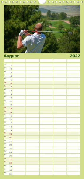 Produktbild: Familienplaner Passion Golf (Wandkalender 2022 , 21 cm x 45 cm, hoch)
