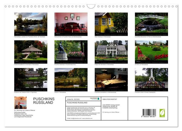Produktbild: PUSCHKINS RUSSLAND (Wandkalender 2026 DIN A3 quer), CALVENDO Monatskalender