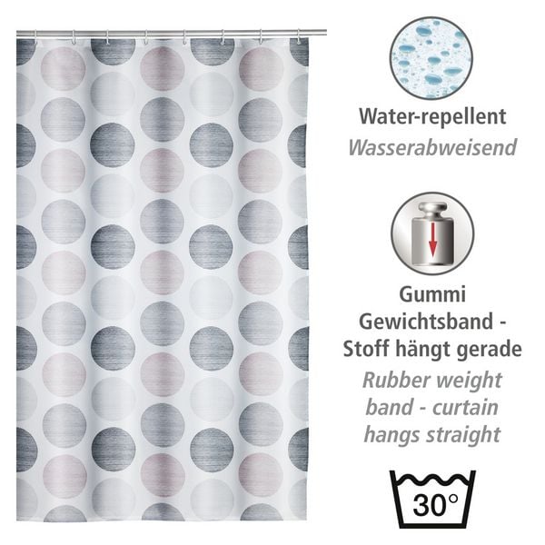 Produktbild: Duschvorhang Mod. Pastell Dots, 180 x 200 cm, Textil (100 % Polyester)