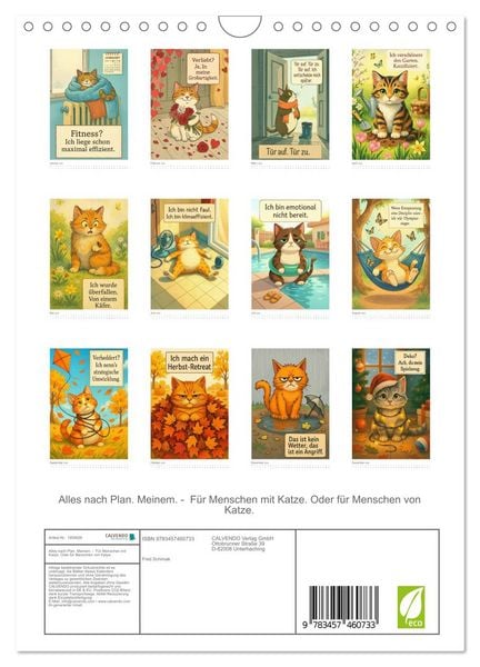 Produktbild: Alles nach Plan. Meinem. - F&uuml;r Menschen mit Katze. Oder f&uuml;r Menschen von Katze. (Wandkalender 2026 DIN A4 hoch), CALVENDO Monatskalender