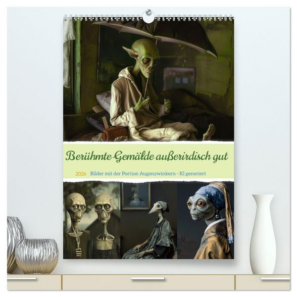 Produktbild: Ber&uuml;hmte Gem&auml;lde au&szlig;erirdisch gut (hochwertiger Premium Wandkalender 2026 DIN A2 hoch), Kunstdruck in Hochglanz