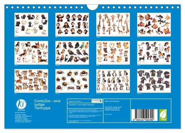 Produktbild: ComicZoo - eine lustige Tiertruppe (Wandkalender 2026 DIN A4 quer), CALVENDO Monatskalender