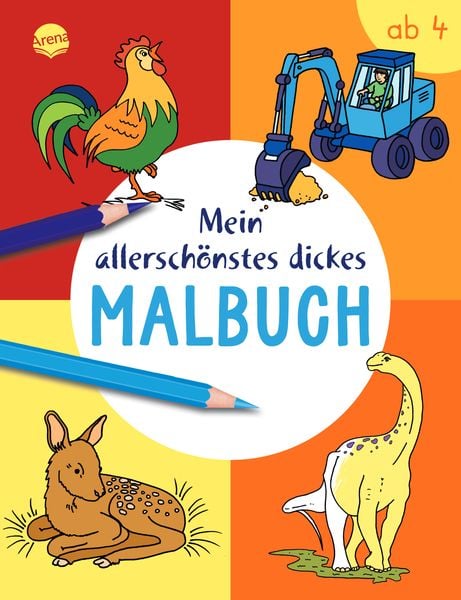 Mein allerschönstes dickes Malbuch, Taschenbuch von Birgitta Nicolas , Jörn Rau, Arena, 9783401720388
